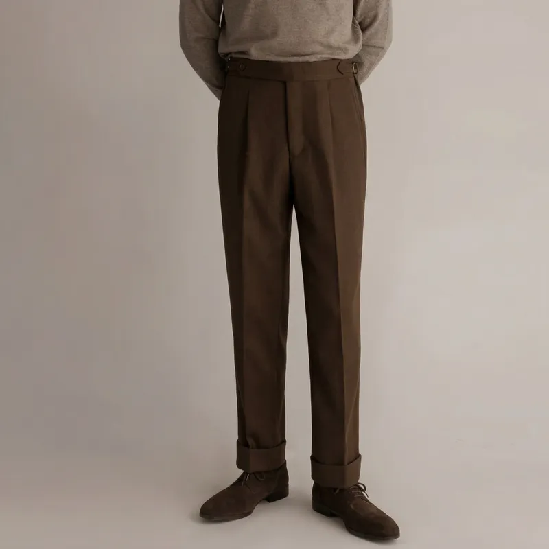 High-waisted Pleated Trousers