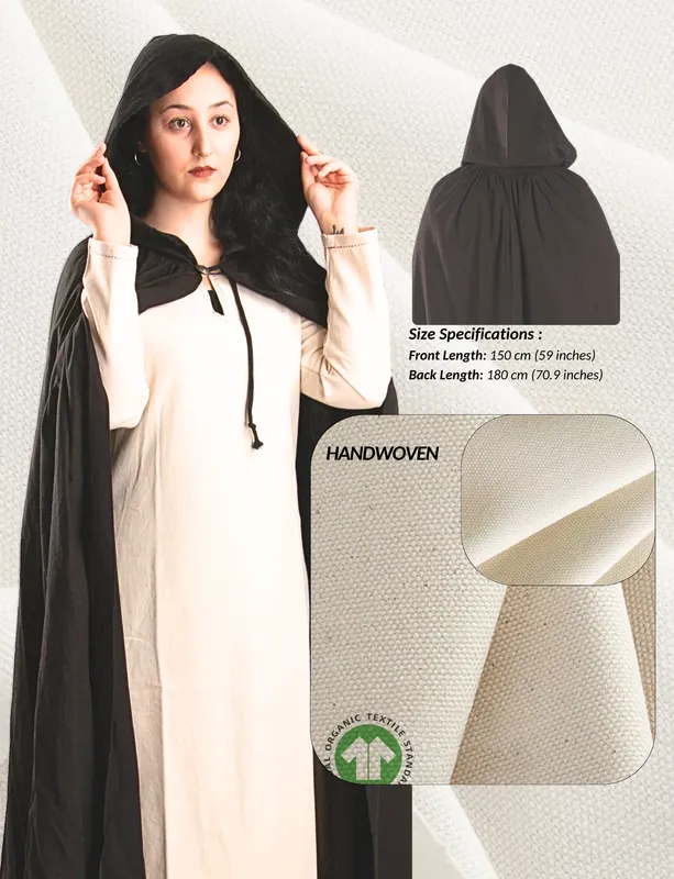 Hooded Cotton Canvas Cloak