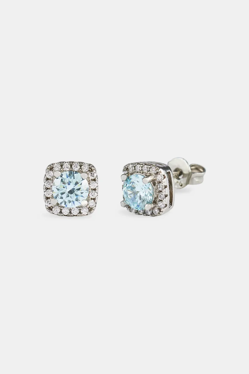 Iced Cluster Blue Cz