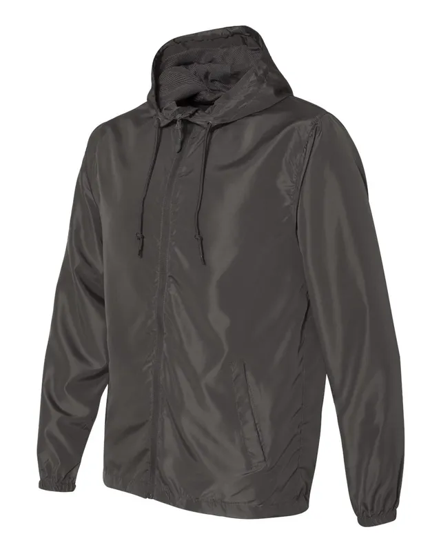 Independent Unisex Lightweight Windbreaker Full-zip Jacket Graphite