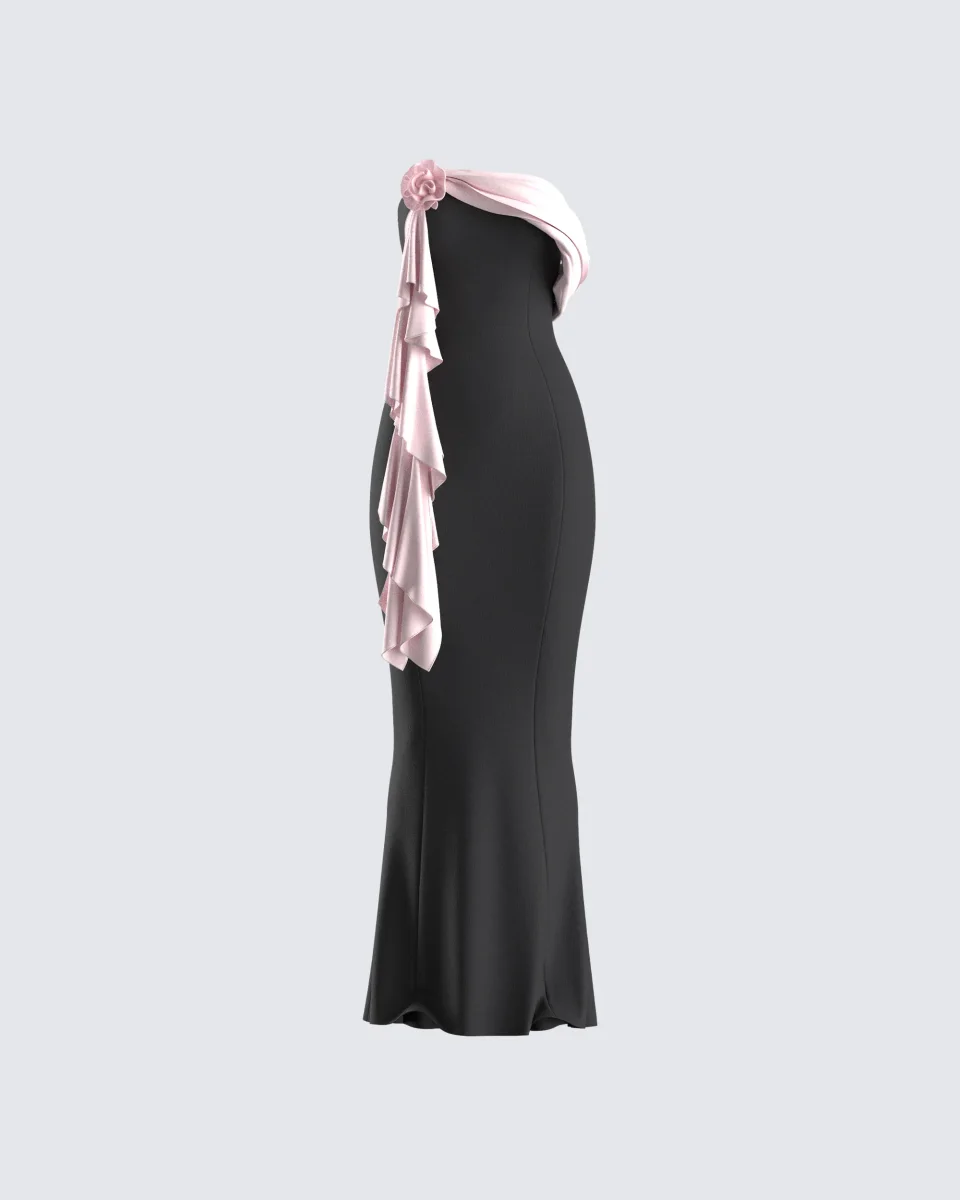 Ishita Black Draped Maxi