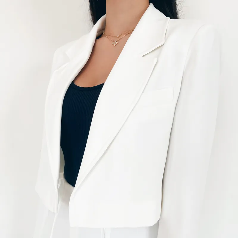 Ivory Cropped Blazer