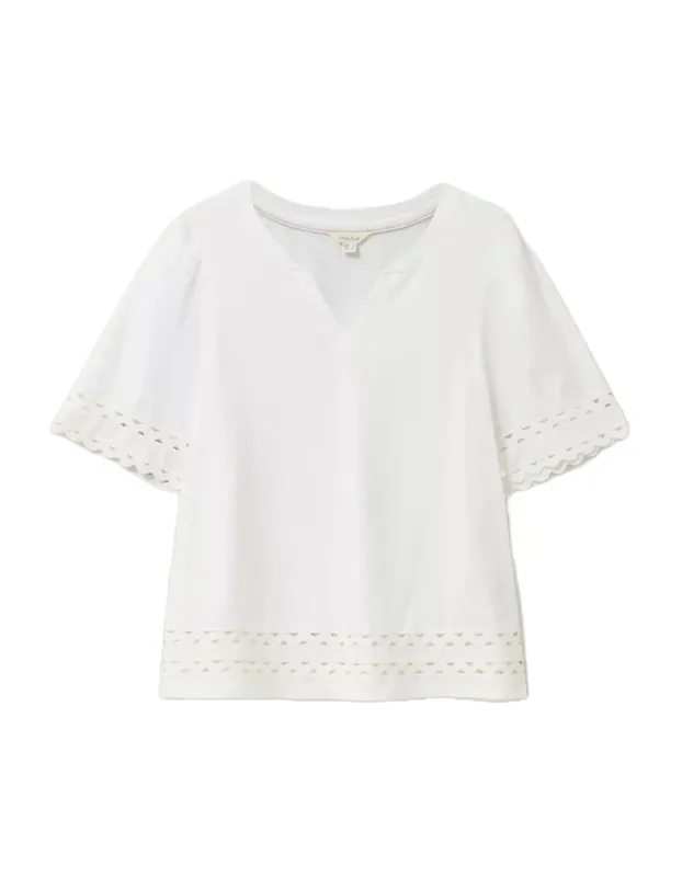 Ivory Lace-Trim Tee