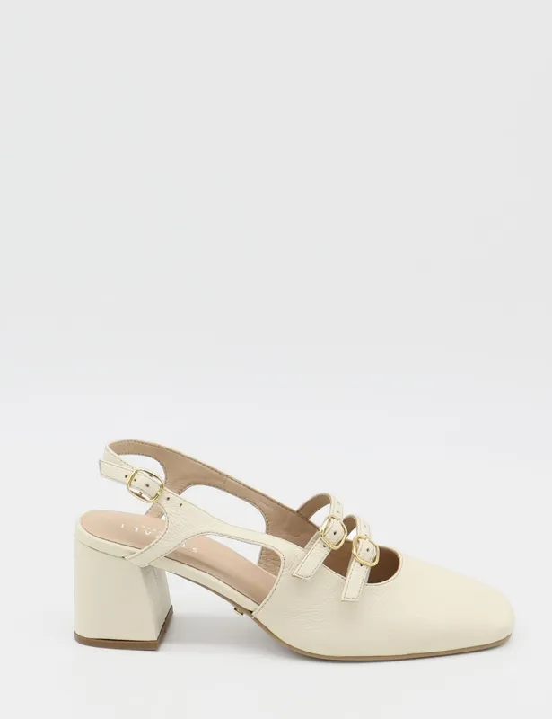 Ivory Leather Mary Janes