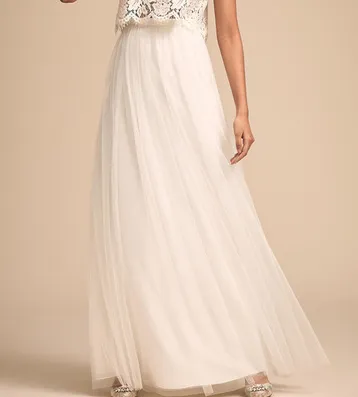 Ivory Linen-Blend Slip Maxi Skirt