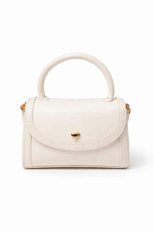 Ivory Mini Top Handle Bag –