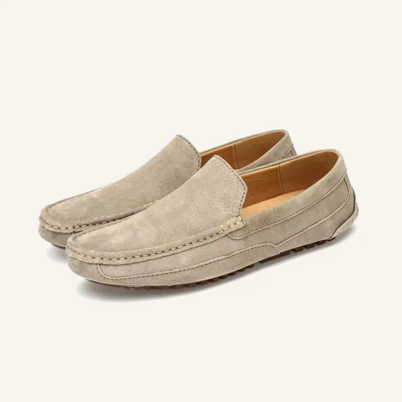 Ivory Suede Loafers