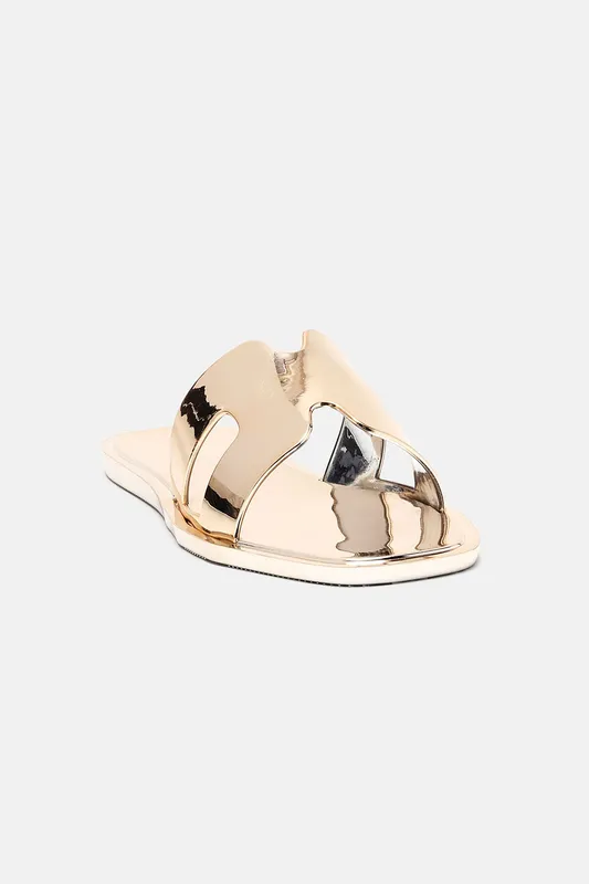Jackie Flat Sandals Gold