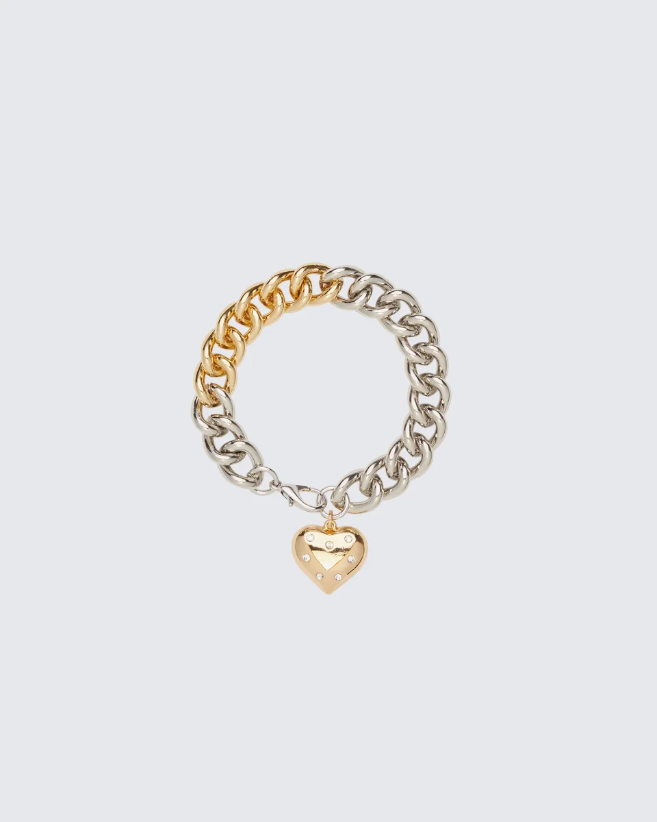 Jaiah Two-tone Heart Charm