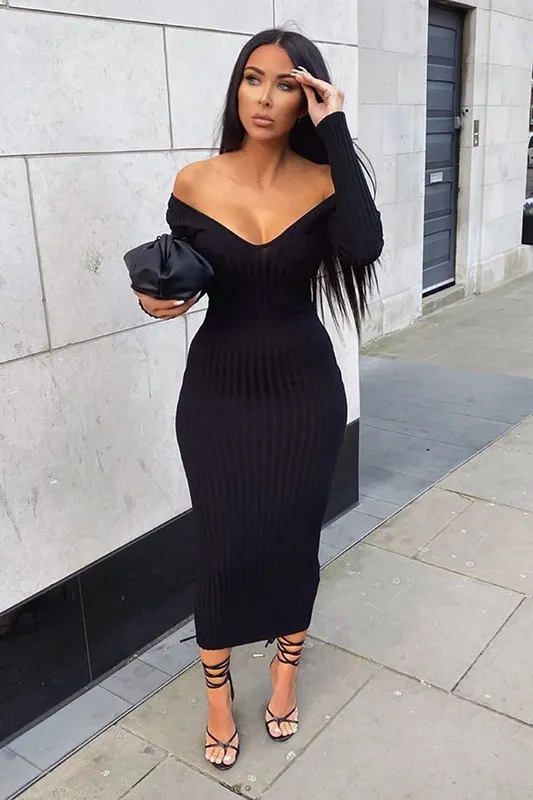 Kallan Knit Dress Black