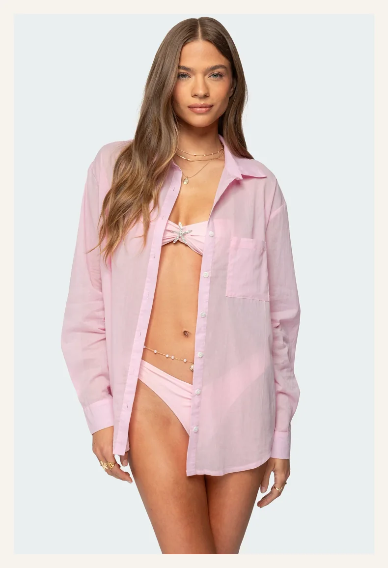 Kellen Oversized Cotton Button Up Shirt