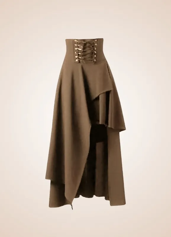 Khaki Asymmetrical Skirt