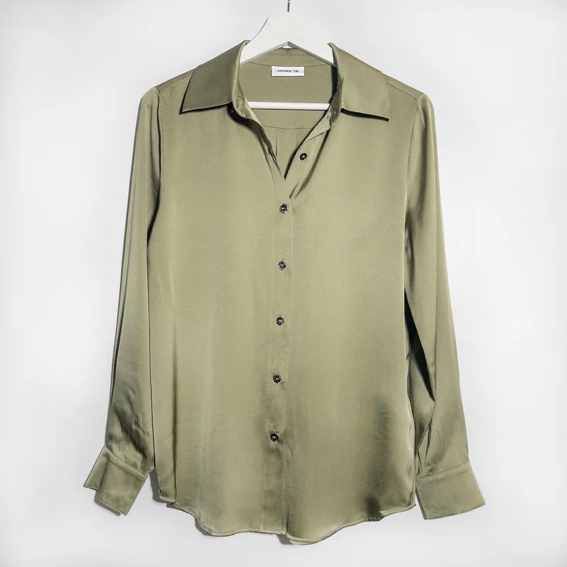 Khaki Silk Blouse
