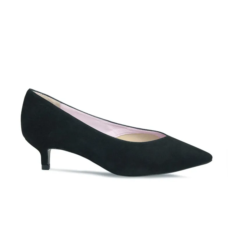 Kitten Heels Black Suede