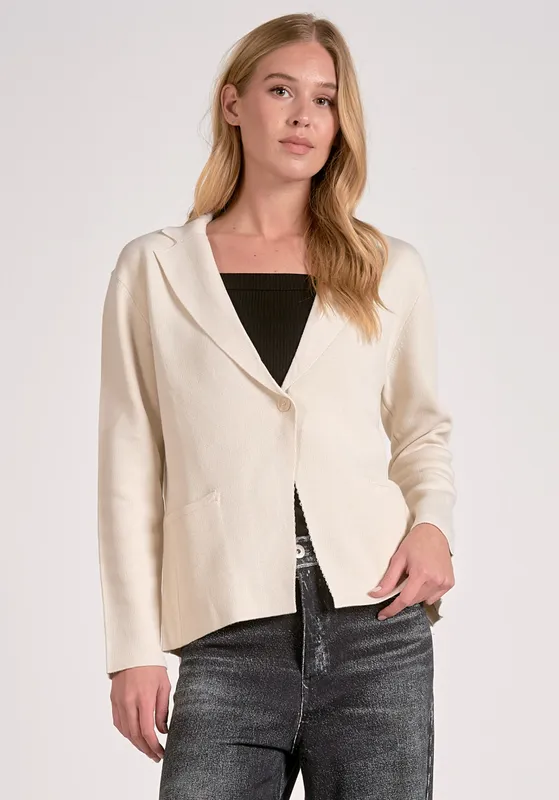 Knit Blazer Ivory