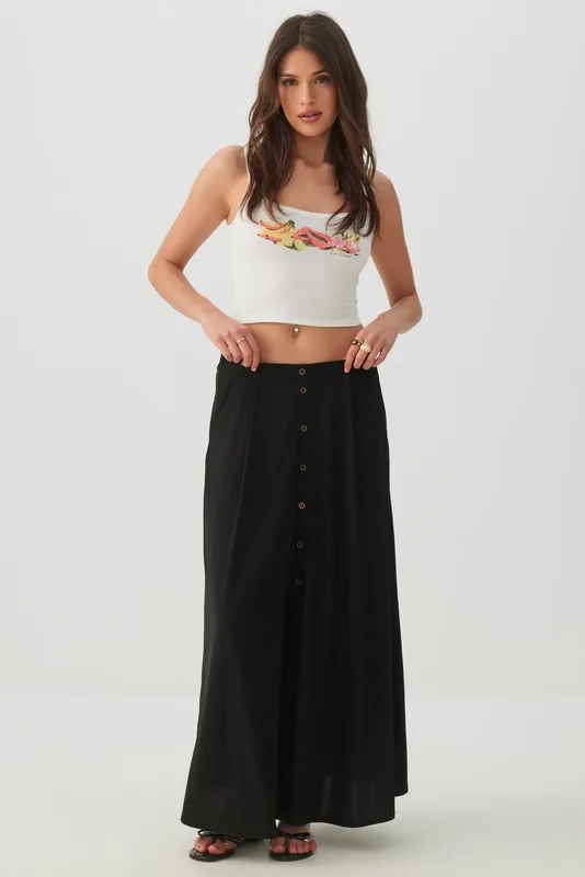 Knit Crepe Maxi Skirt