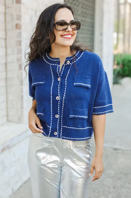 Knit Top Blue