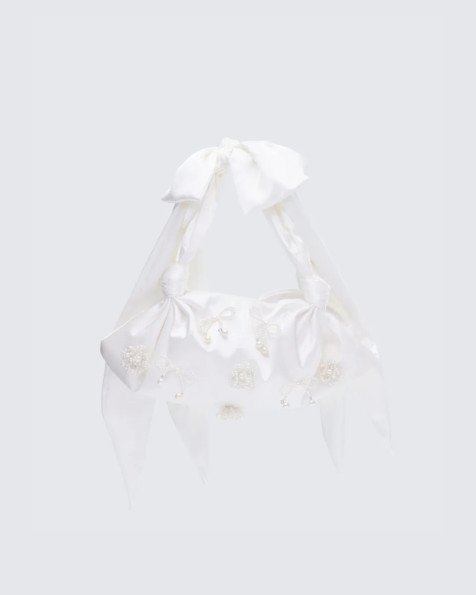 Kymani White Satin Bag
