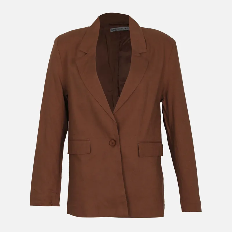 Ladies Linen Blend Casual Blazer