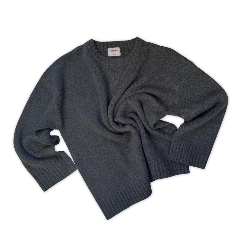 Ladies Merino Blend Knit Pull Over Charcoal