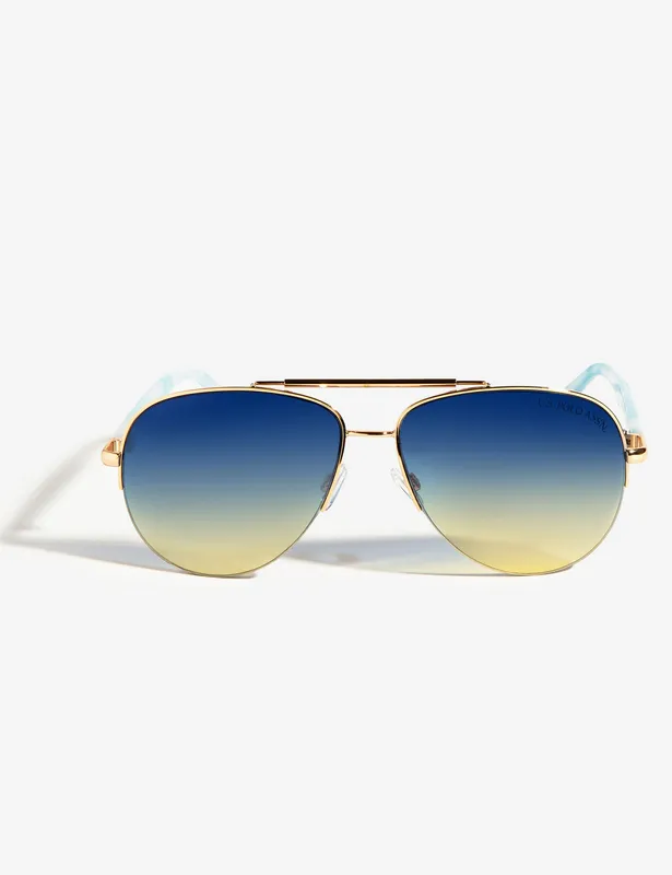 Ladies Metal Aviator Sunglasses