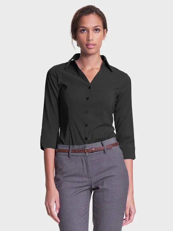 Ladies' Perfect Blouse Three Quarter Sleeve Black
