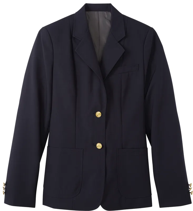 Ladies Single Breasted Gold Button Blazer