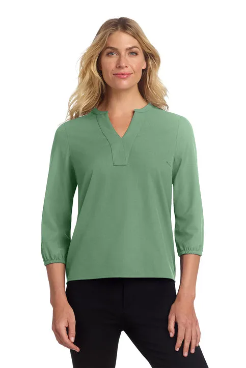 Ladies' Stretch Crepe -sleeve Blouse Sage
