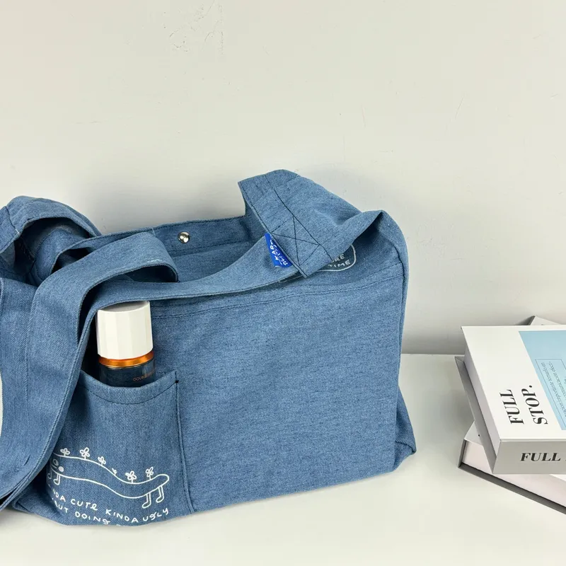 Large Denim Tote Bag