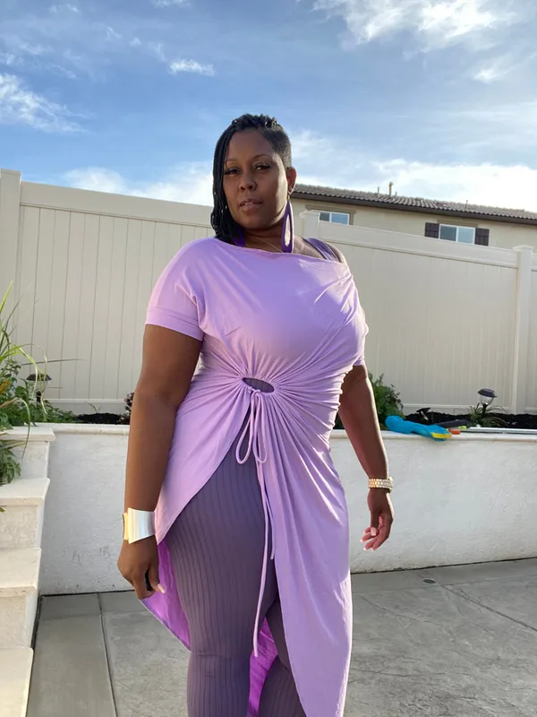 Lavender Off Shoulder Maxi Top