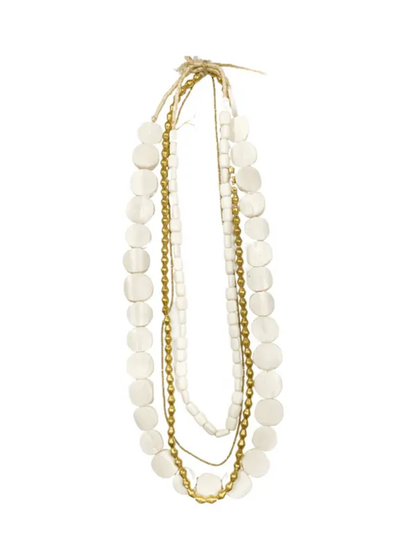 Layer Necklace Set In Ivory