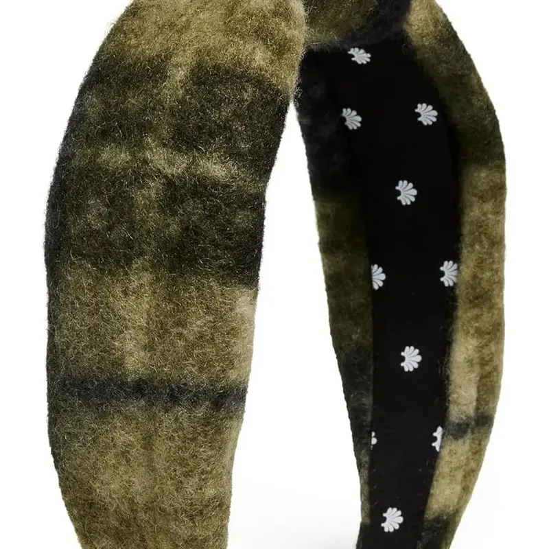 Lele Olive Green Plaid Headband