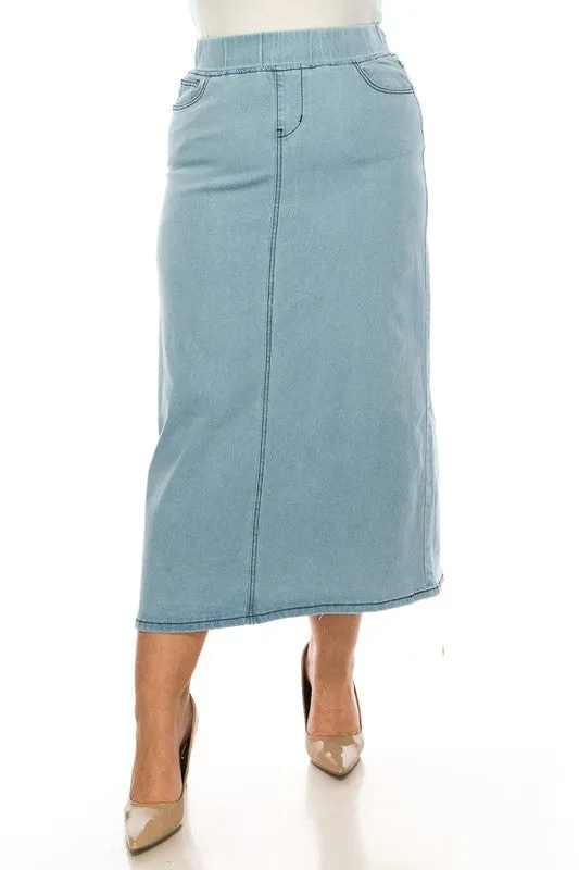 Lightwash Denim Maxi Skirt