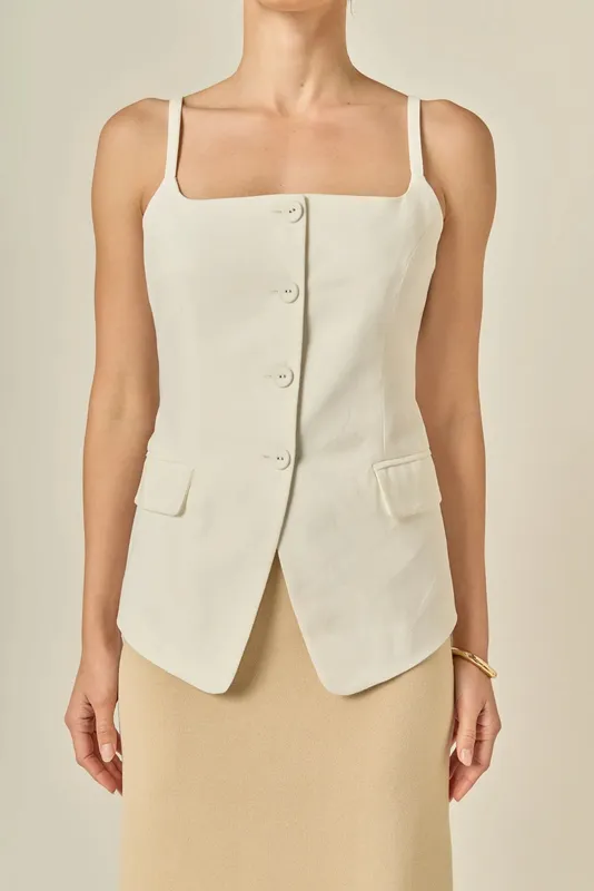 Linen Sleeveless Vest