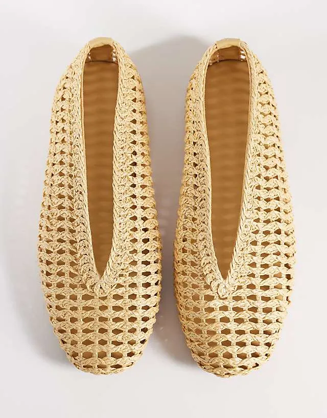 Lioness Woven Ballet Flats (Natural)
