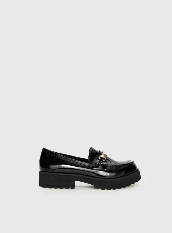 Leather Loafers Capri Loafers Black