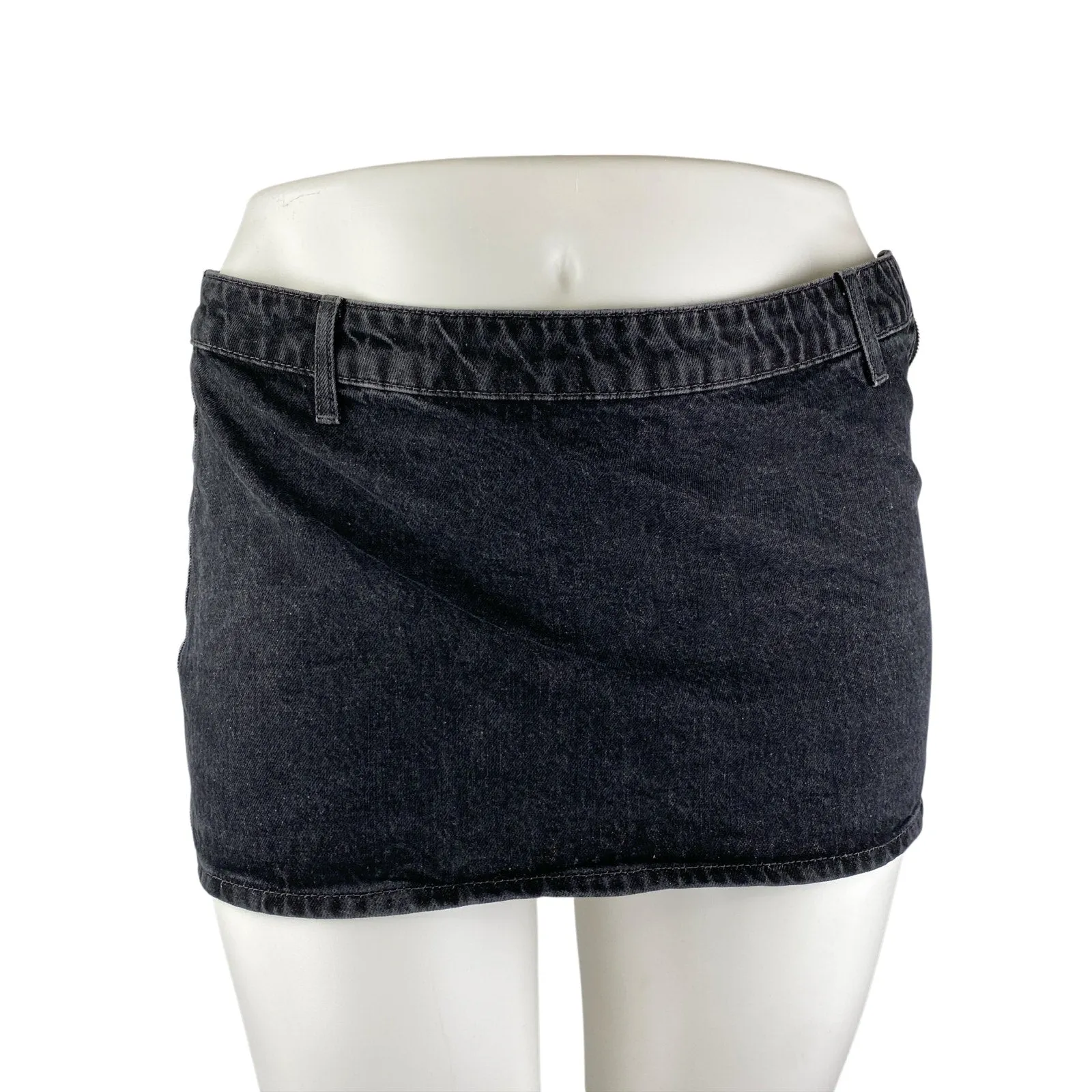 Low-Waist Denim Mini