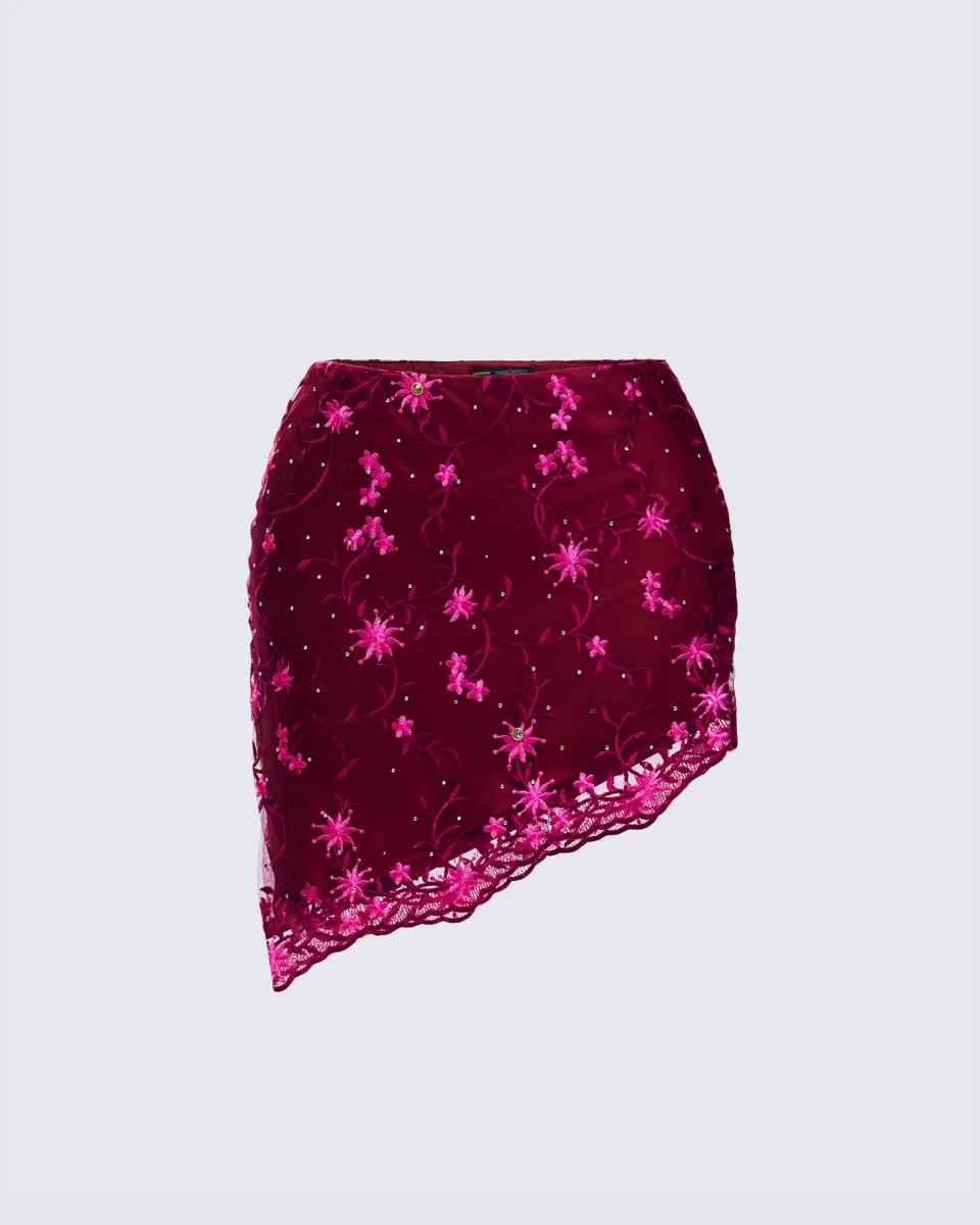 Macy Pink Lace Asymmetrical