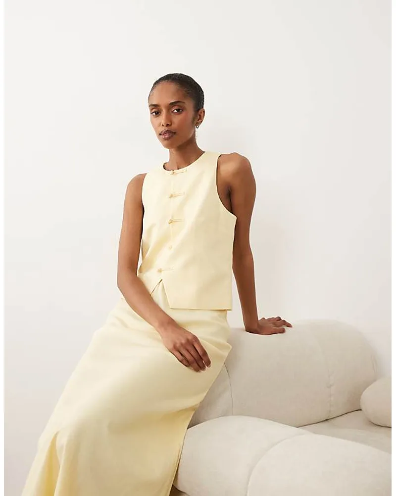 Mango Laguna Linen Mix Vest