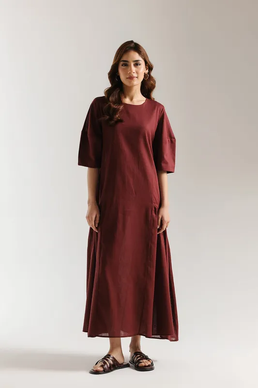Maroon Column Dress