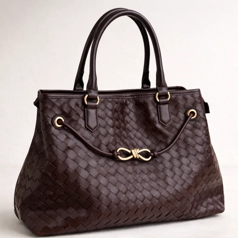 Maroon Textured Woven Bag