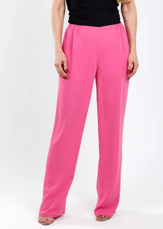 Matte Crepe Straight Leg Pants Pink