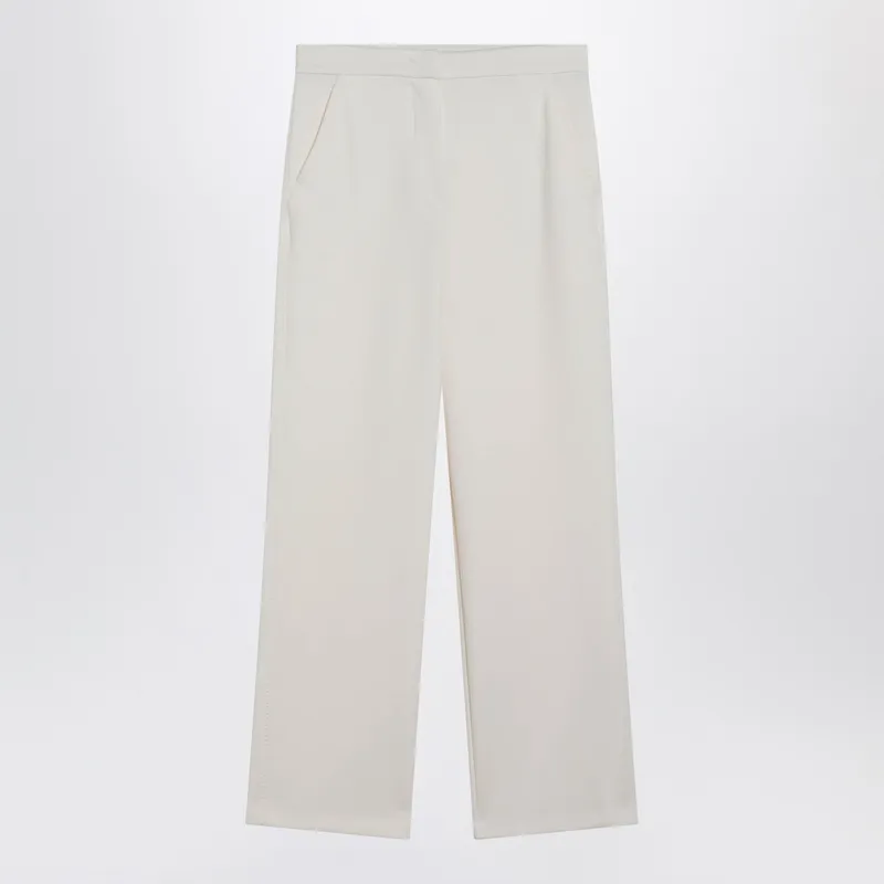 Max Mara Ivory Straight-Leg Trousers