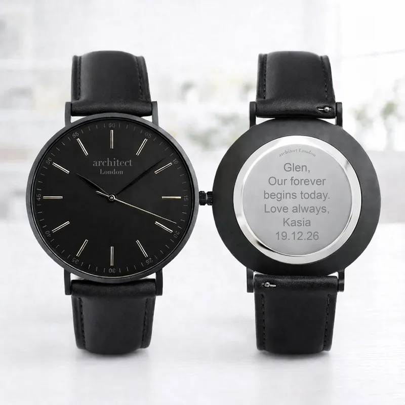 Men’ Architect Minimalist Watch – Black