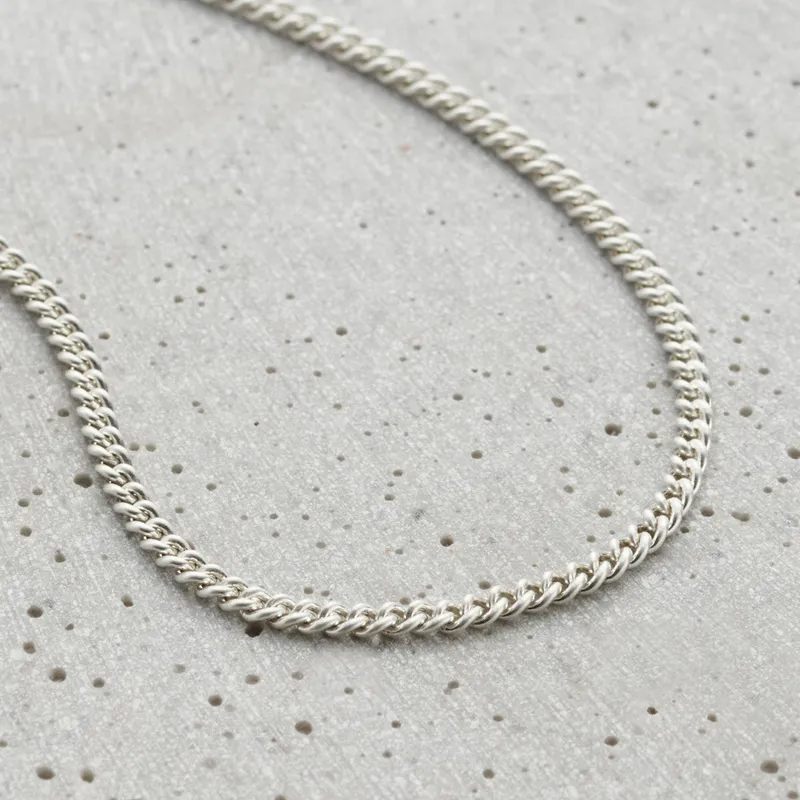 Men' Sterling Silver Curb Chain Necklace
