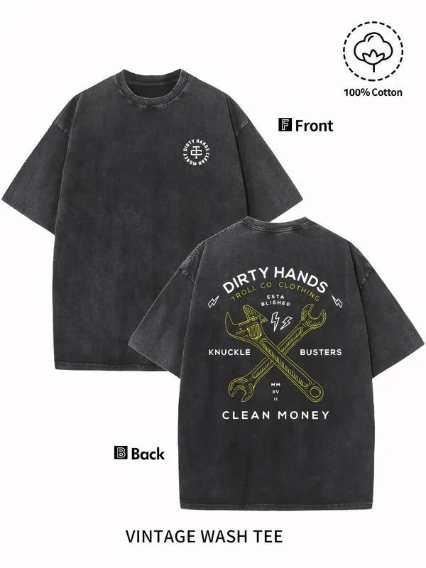 Men' Vintage Washed Cotton T-shirt "dirty