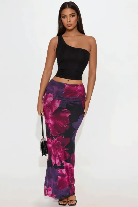 Midnight Bloom Mesh Maxi