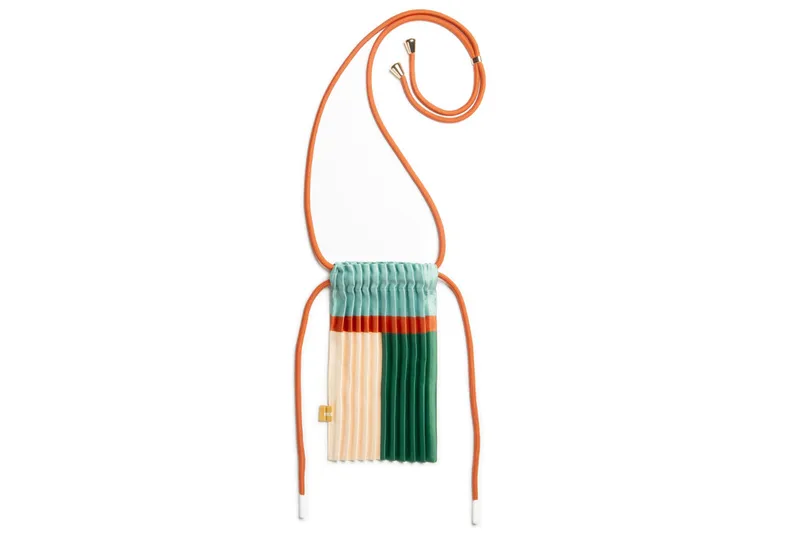 Mini Borsa A Tracolla Plissettata Emerald
