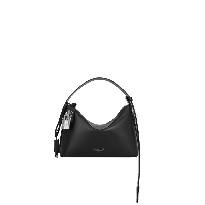 Mini Silver Black Hobo Bag
