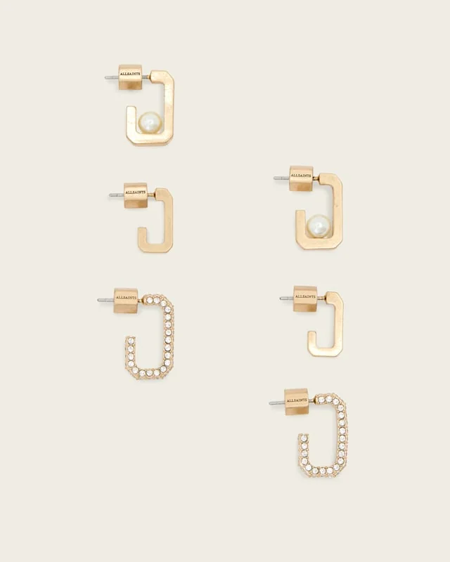 Ellie Mix Set Earrings WARM BRASS